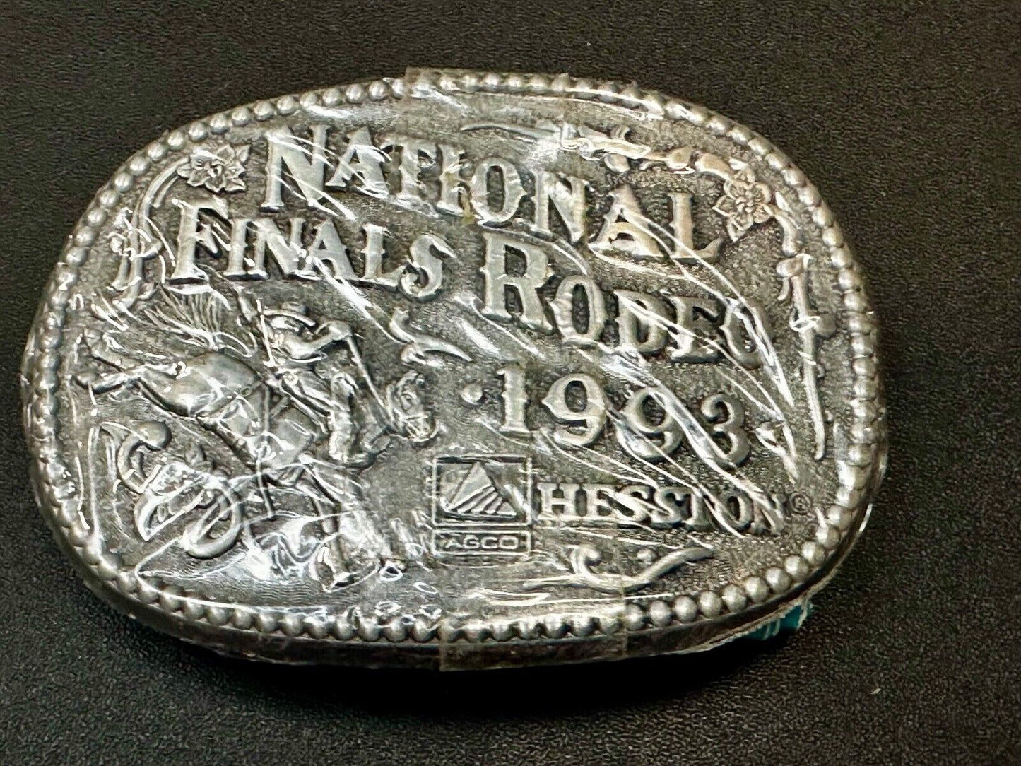 1993 NFR National Finals Rodeo NOS Youth Size Hesston Commemorative Belt Buckle