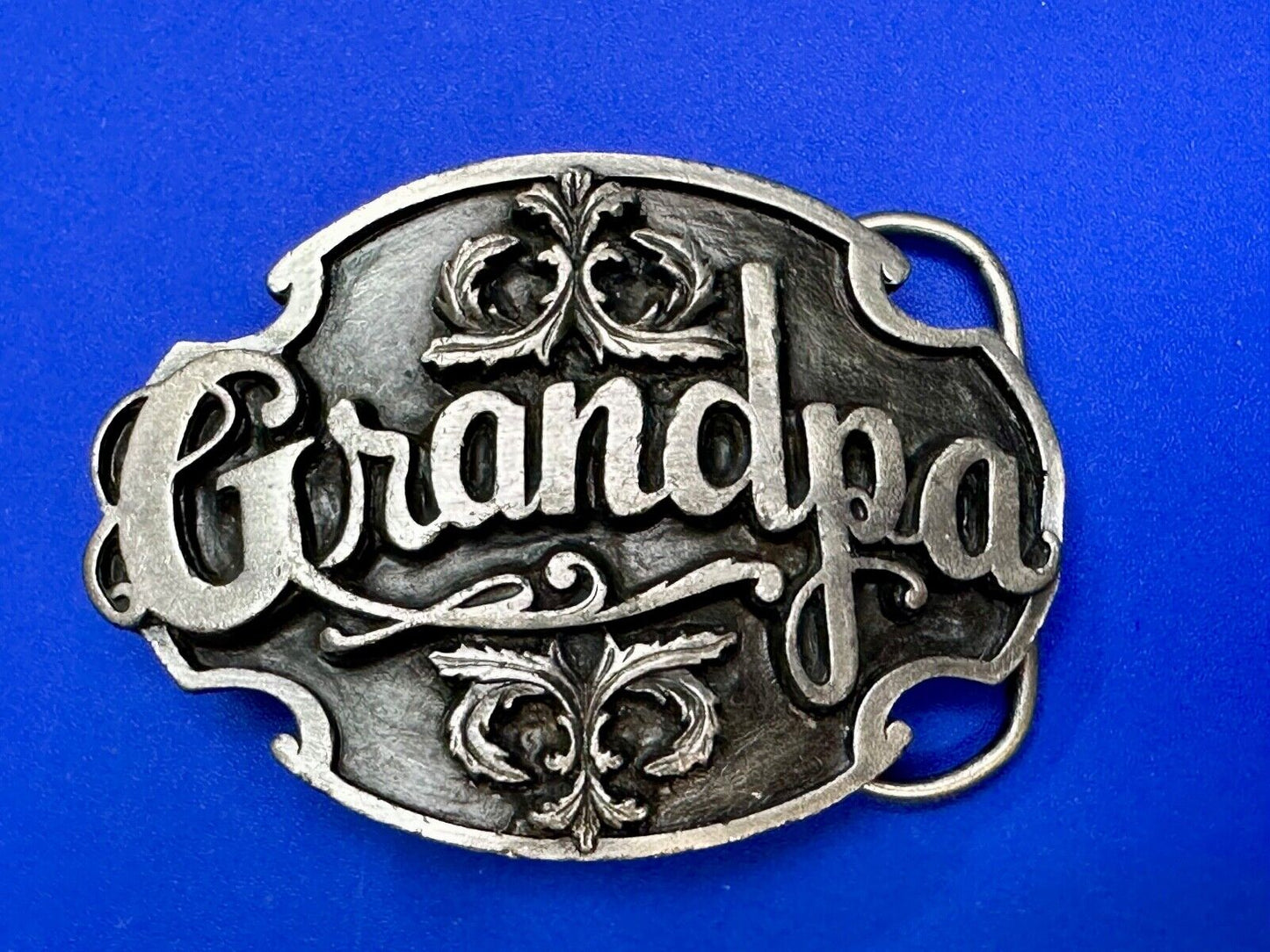 1988 Deep Cast Pewter " GRANDPA " Belt BUCKLE ~ # A-80 by Siskiyou Made in USA