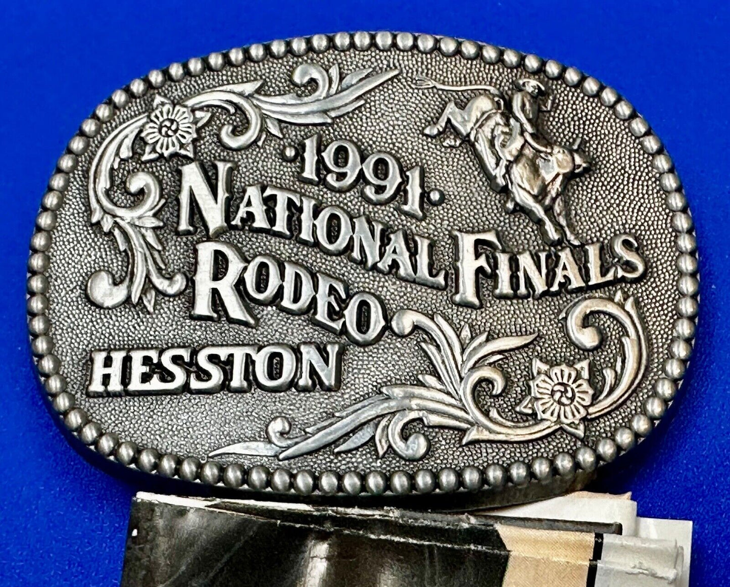 1991 NFR National Finals Rodeo NOS Youth Size ADM Commemorative Belt Buckle