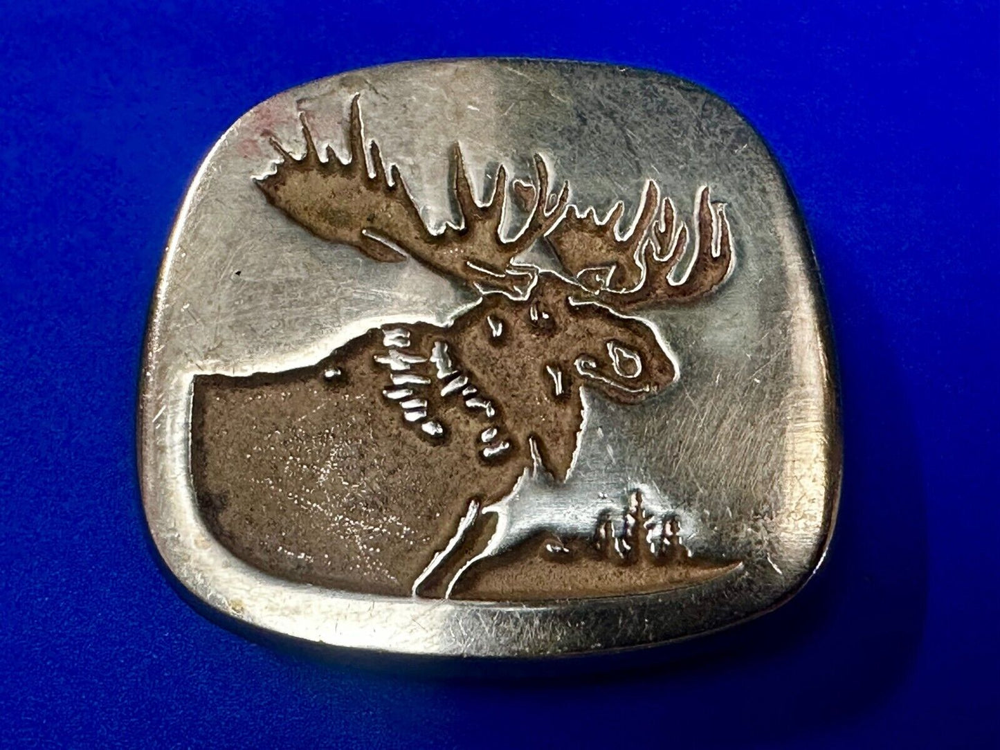 The Moose RARE Commemorative Cutout Solid Brass Vintage Belt Buckle