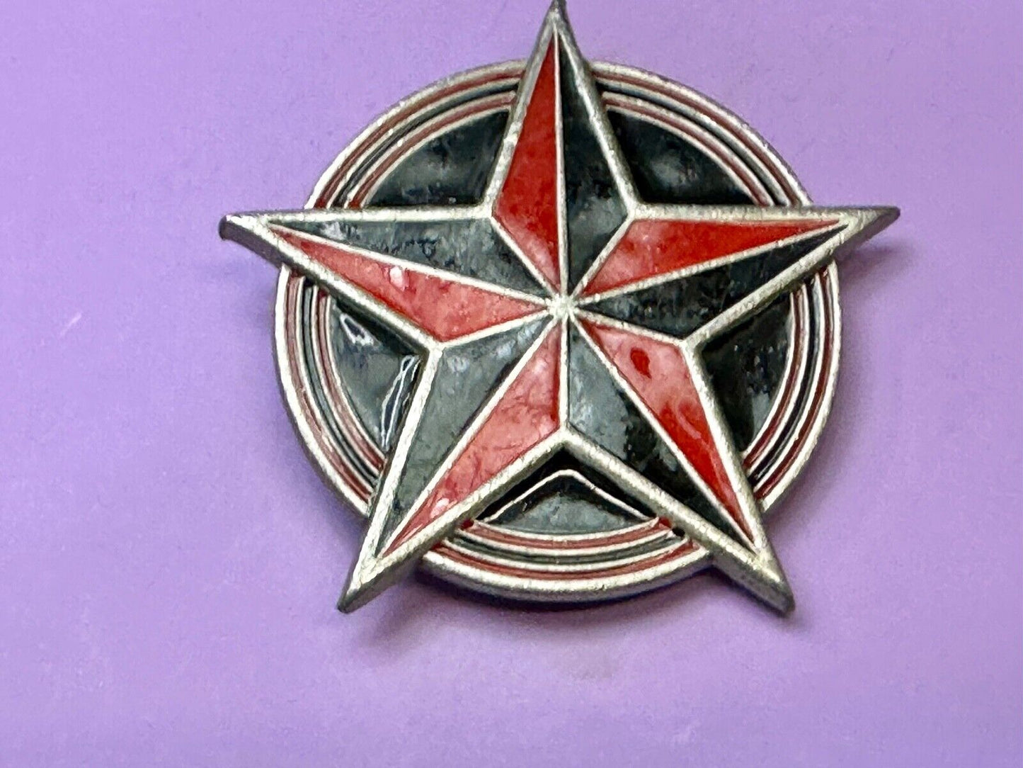 2002 Star in Circle black & Red color Great American Products pewter Belt Buckle