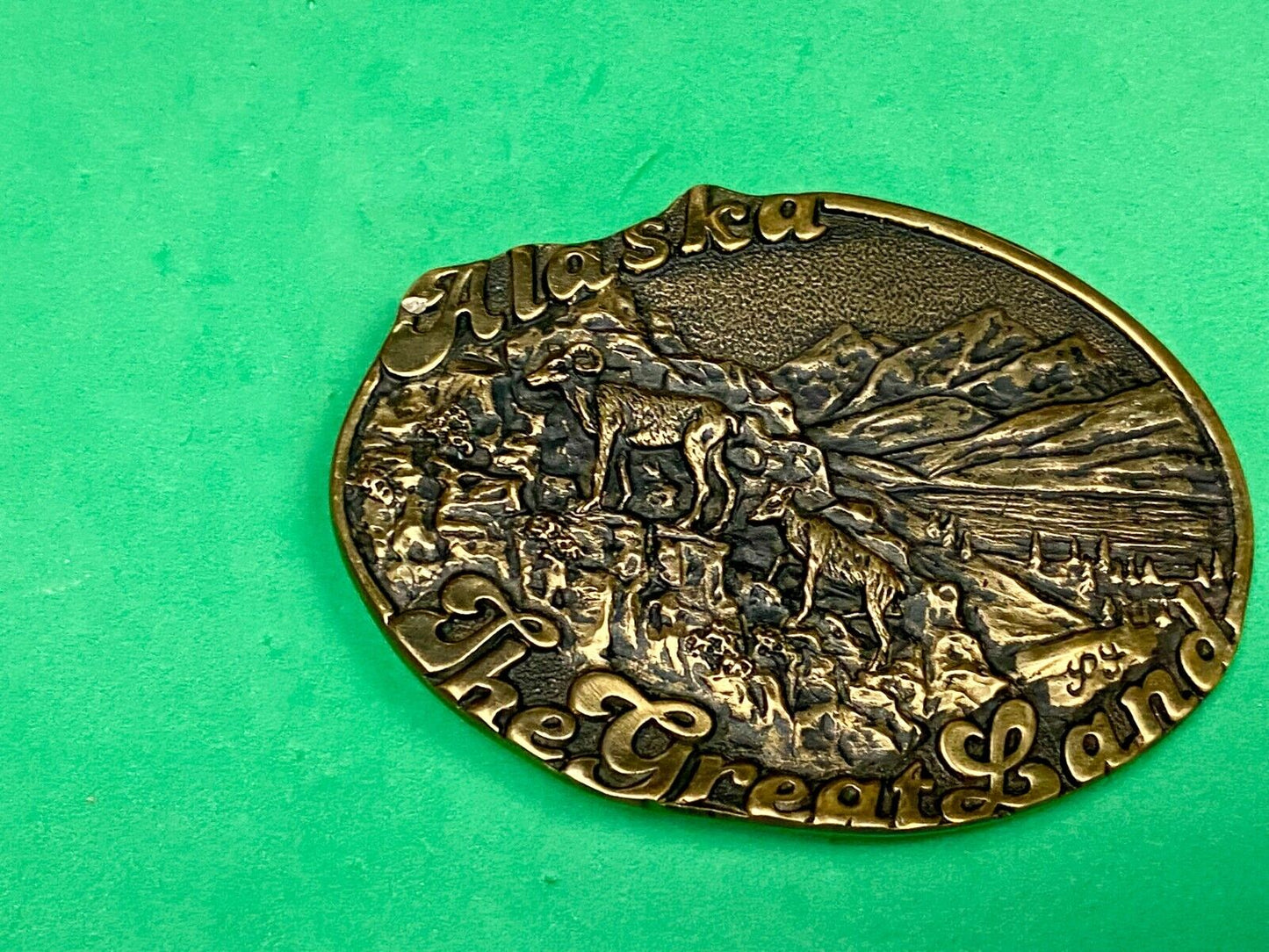 Vintage Alaska The Great Land Limited Belt Buckle By Alaska Frontier Arts Ltd