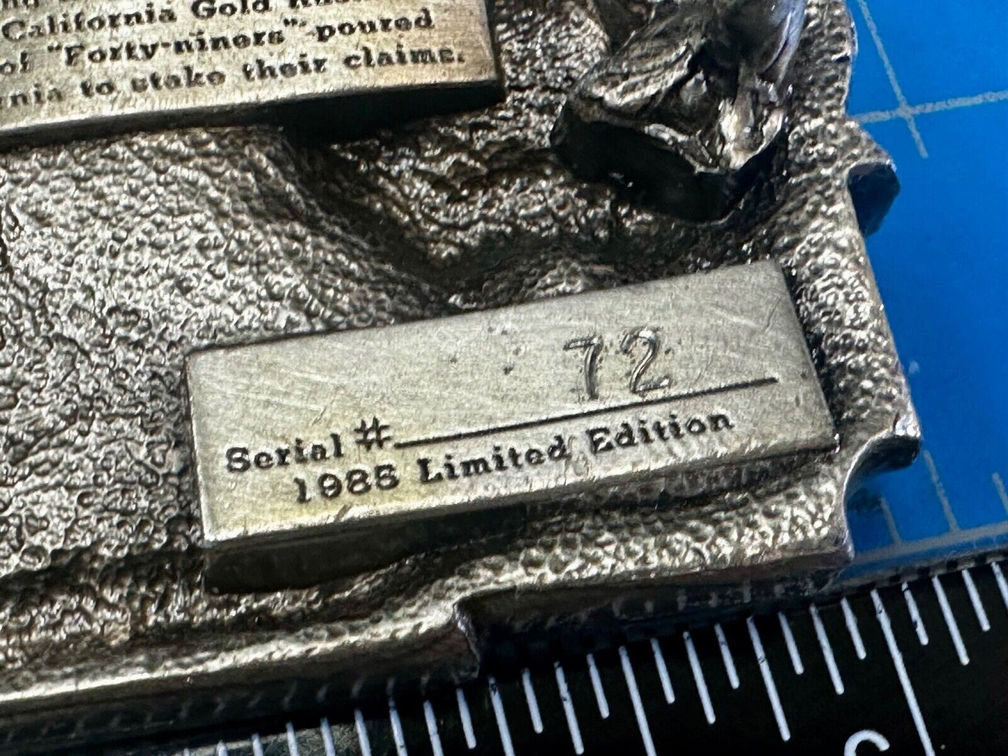 Ames Tools The Gold Rush of 1849 Commemorative Limited Siskiyou 90's Belt Buckle