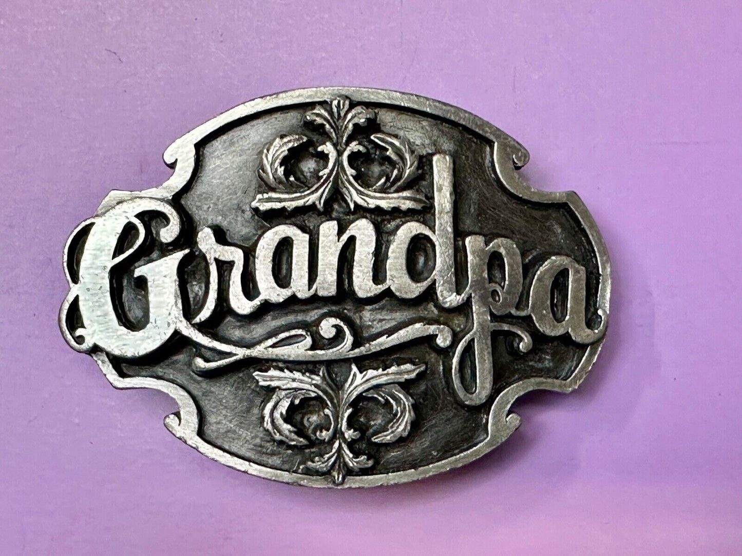 1988 Deep Cast Pewter " GRANDPA " Belt BUCKLE ~ # A-80 by Siskiyou Made in USA