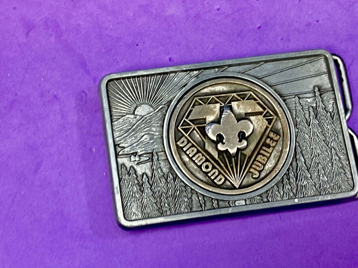 Vintage B.S.A. Diamond Jubilee belt buckle - Boy Scouts of America