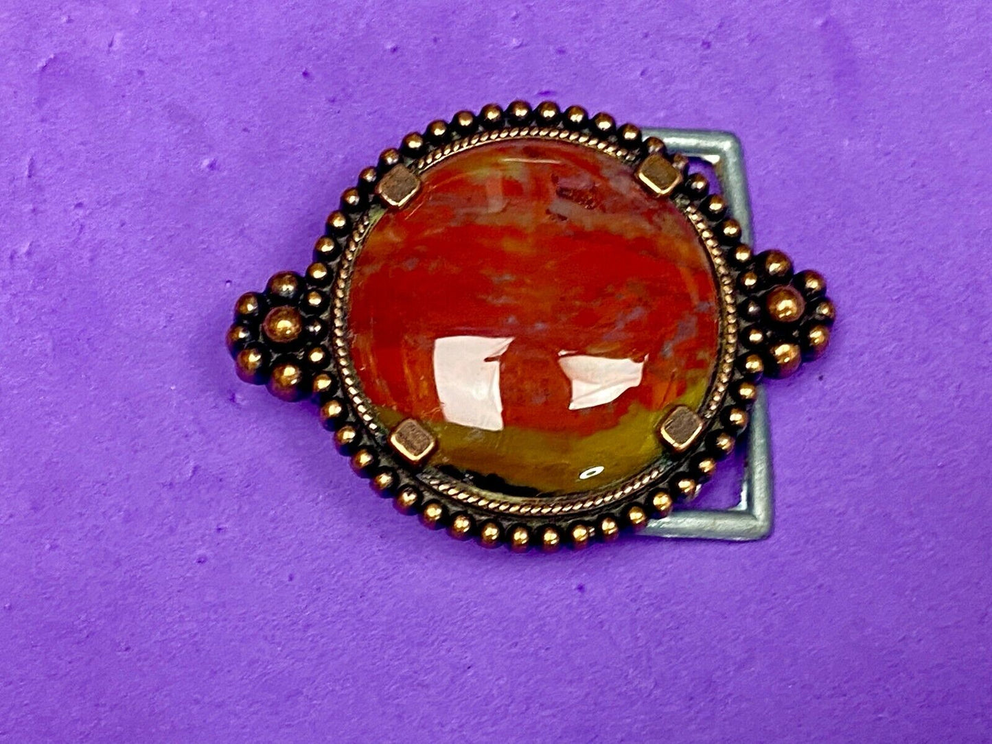 Unique Small Red Brown Jasper Beautiful Cabochon Stone Centerpiece Belt Buckle
