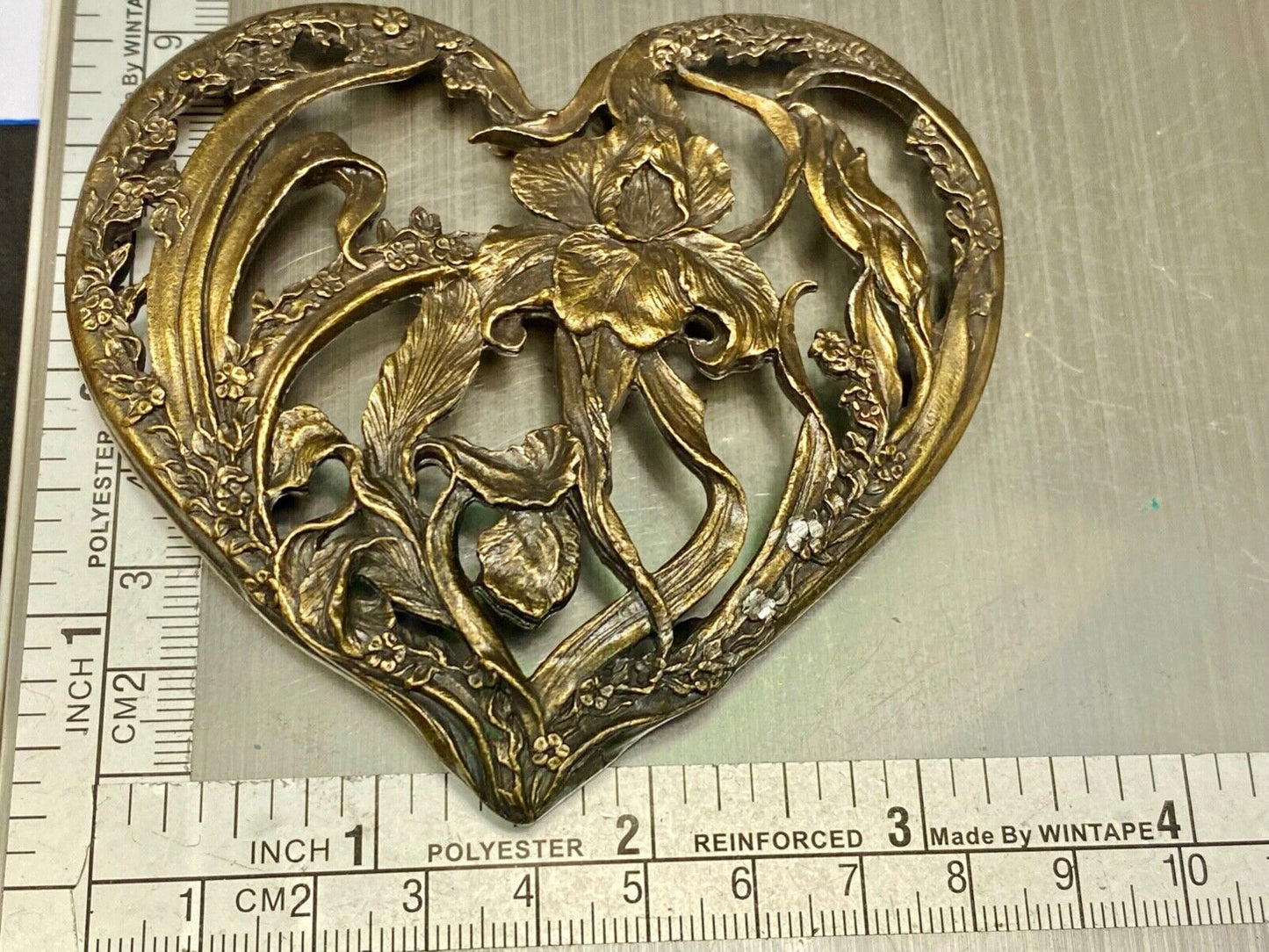1989 Rawcliffe Pewter Lillie Heart Shape Potpourri Lid Pc 2912