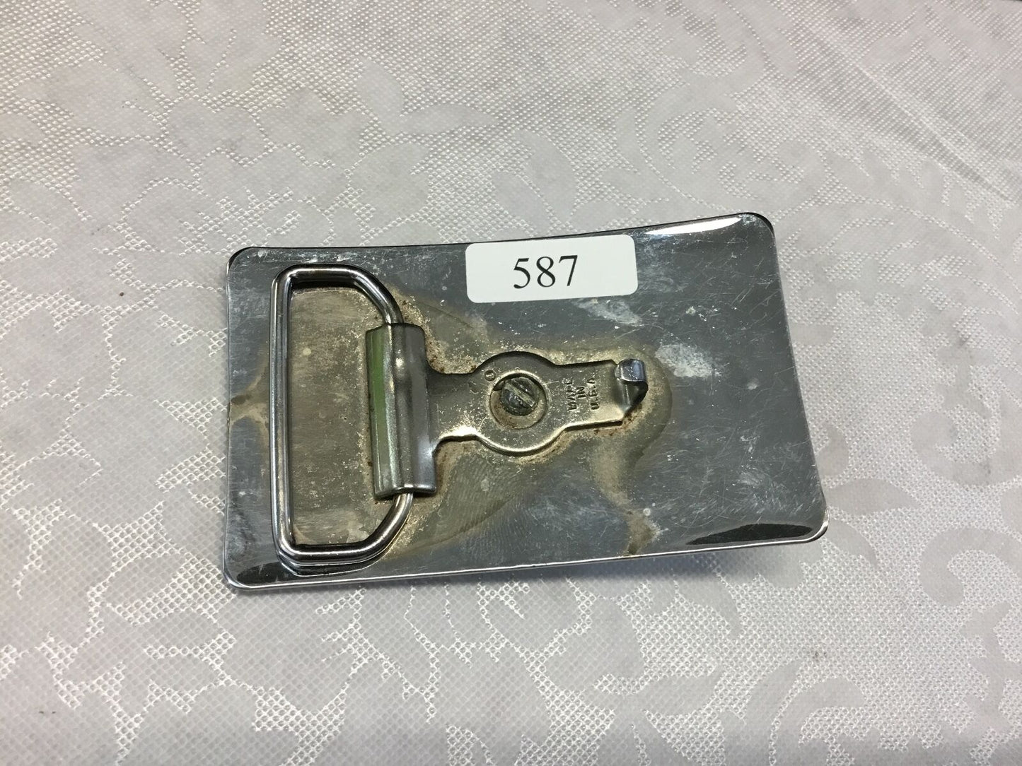 USA made square / line / country dancing music - western rhinestone belt buckle