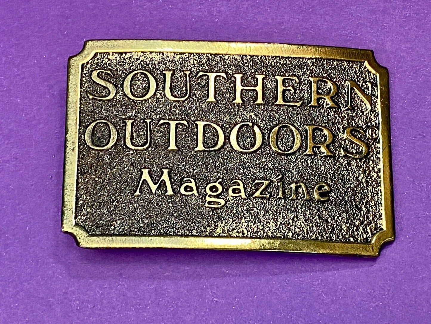 The Great American Buckle Co Vintage 1982 Southern Outdoors Magazine Belt Buckle