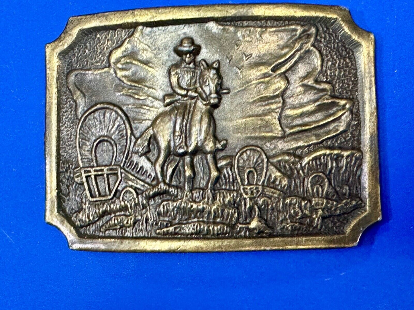 Tall in the Saddle Art Western Horse and Cowboy way of life! Vintage belt buckle