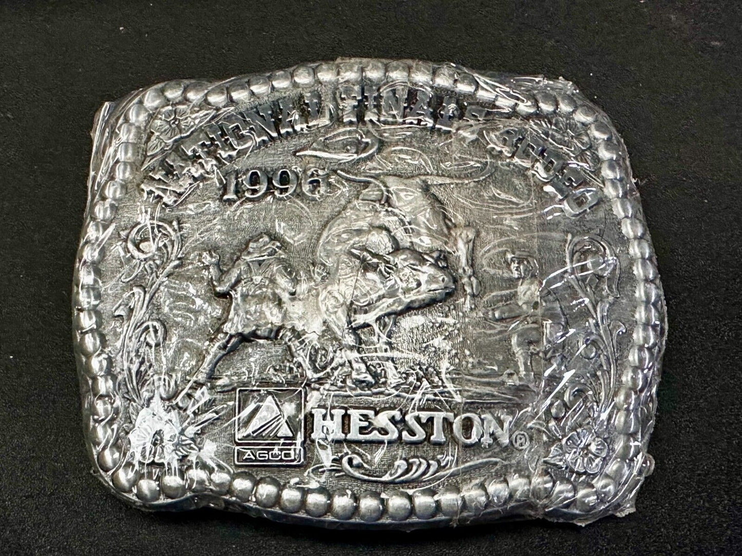 1996 Hesston NFR National Finals Rodeo Cowboys NOS Western Belt Buckle