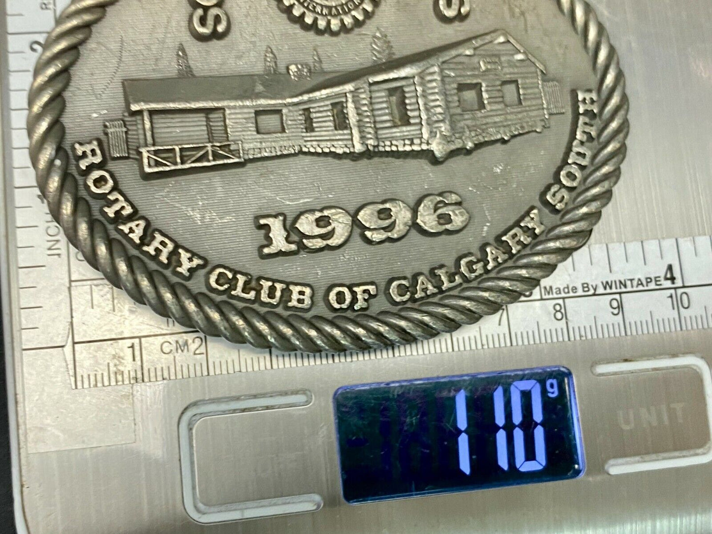 1996 Rotary Club Of Calgary South Vintage 1996 Belt Buckle
