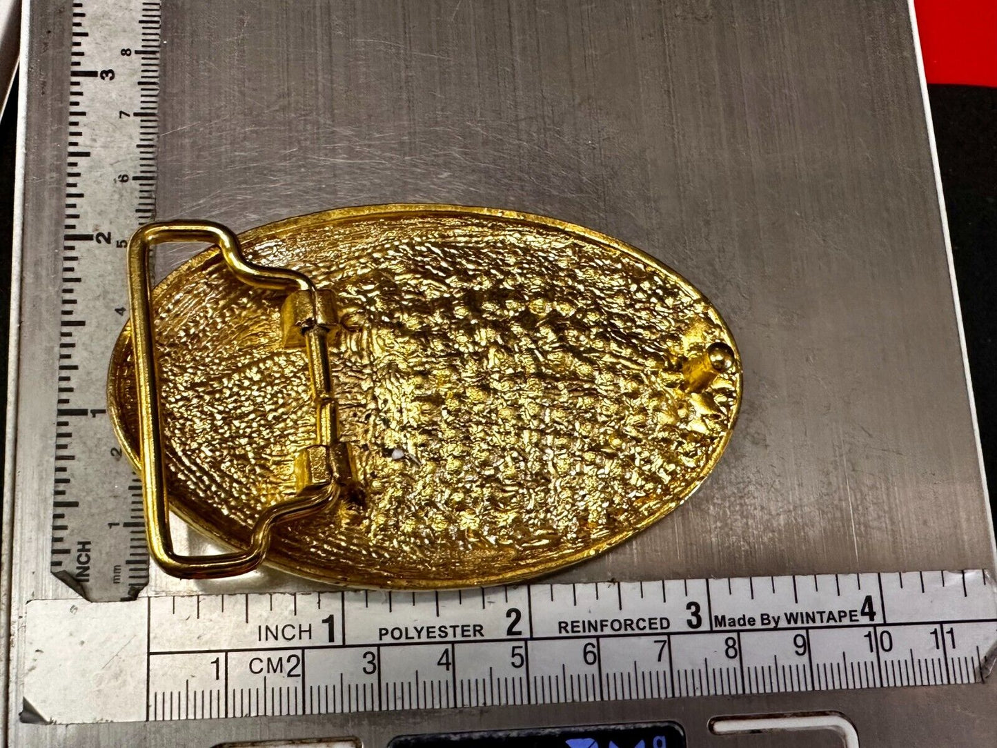 Beautiful Stylish Clear Rhinestone Covered Gold Tone Designer Oval Belt Buckle