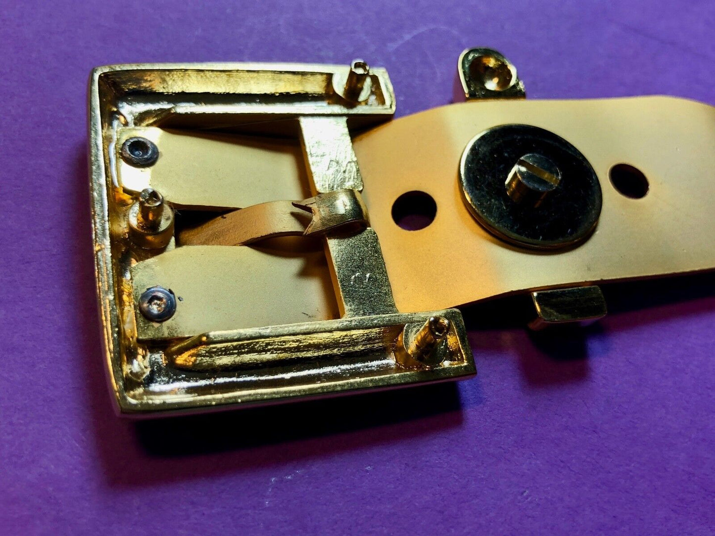 Vintage 2 piece Dress Brass Tone? Belt Buckle