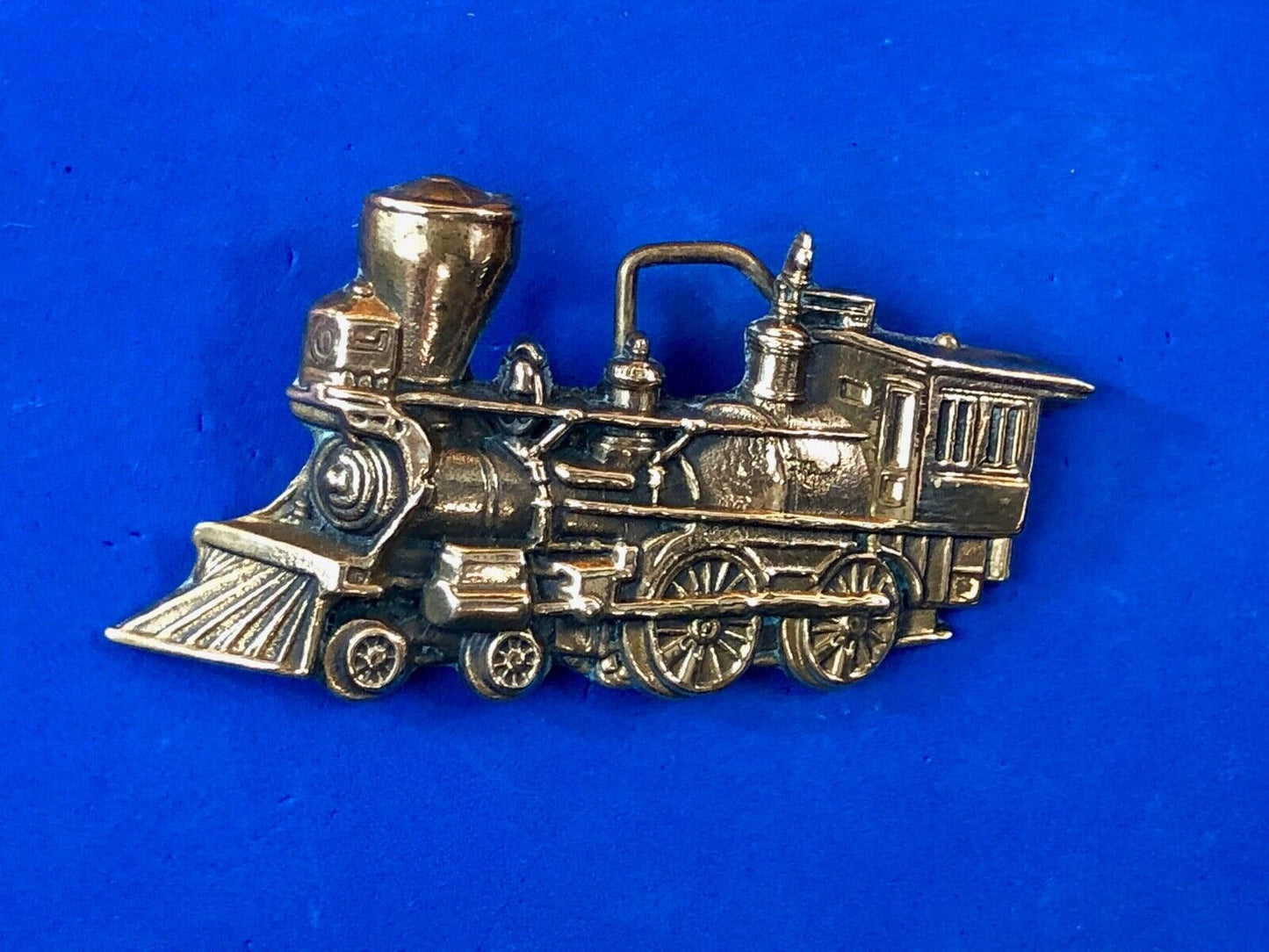 Vintage 1976 Steam Locomotive Rr Western Rail Road Brass Belt Buckle By Baron