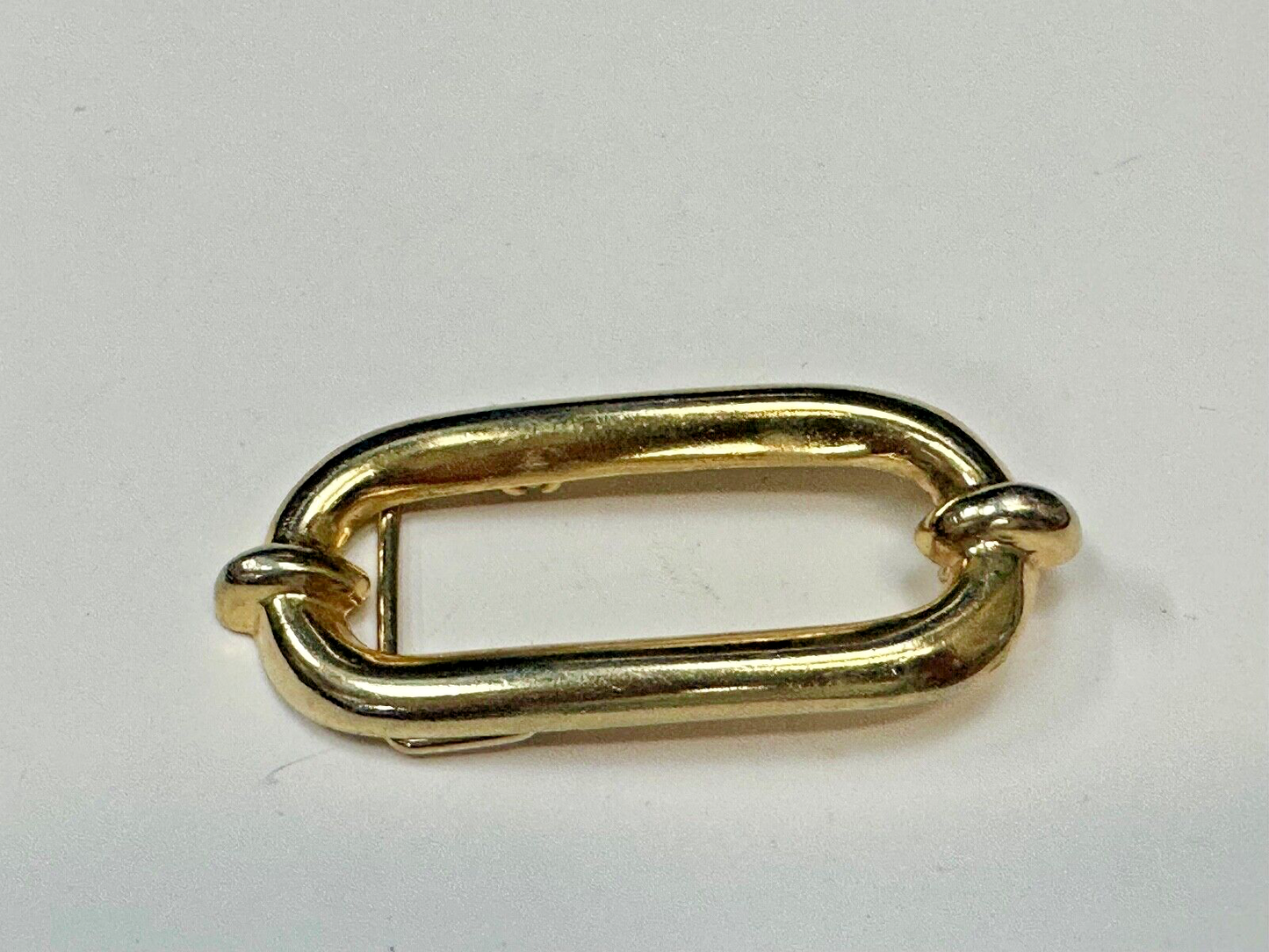 Vintage gold tone Tube Link Pattern belt buckle