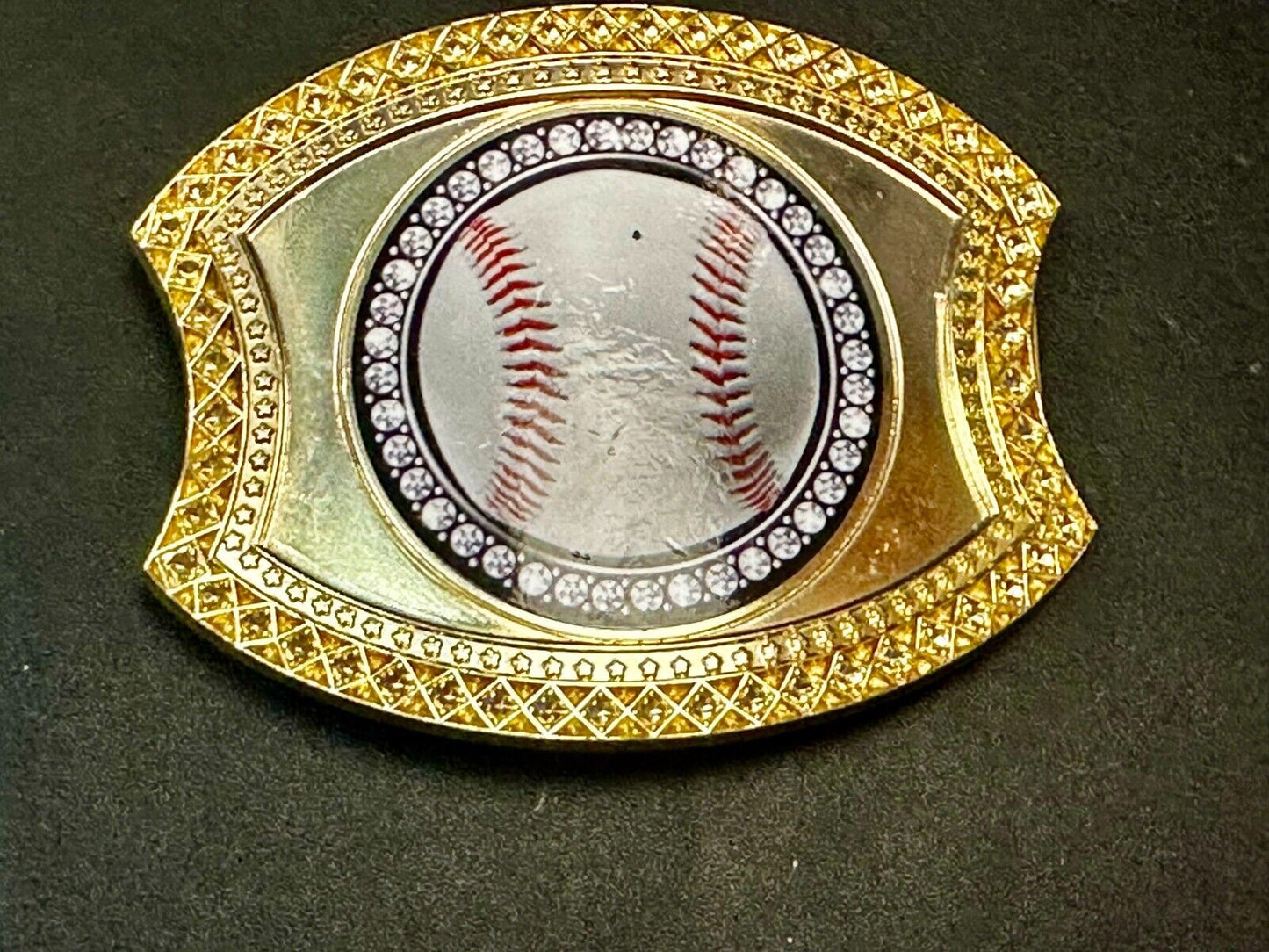 Baseball Lover's Ultimate Fan Gift - Rhinestone Accented Belt Buckle by Crown