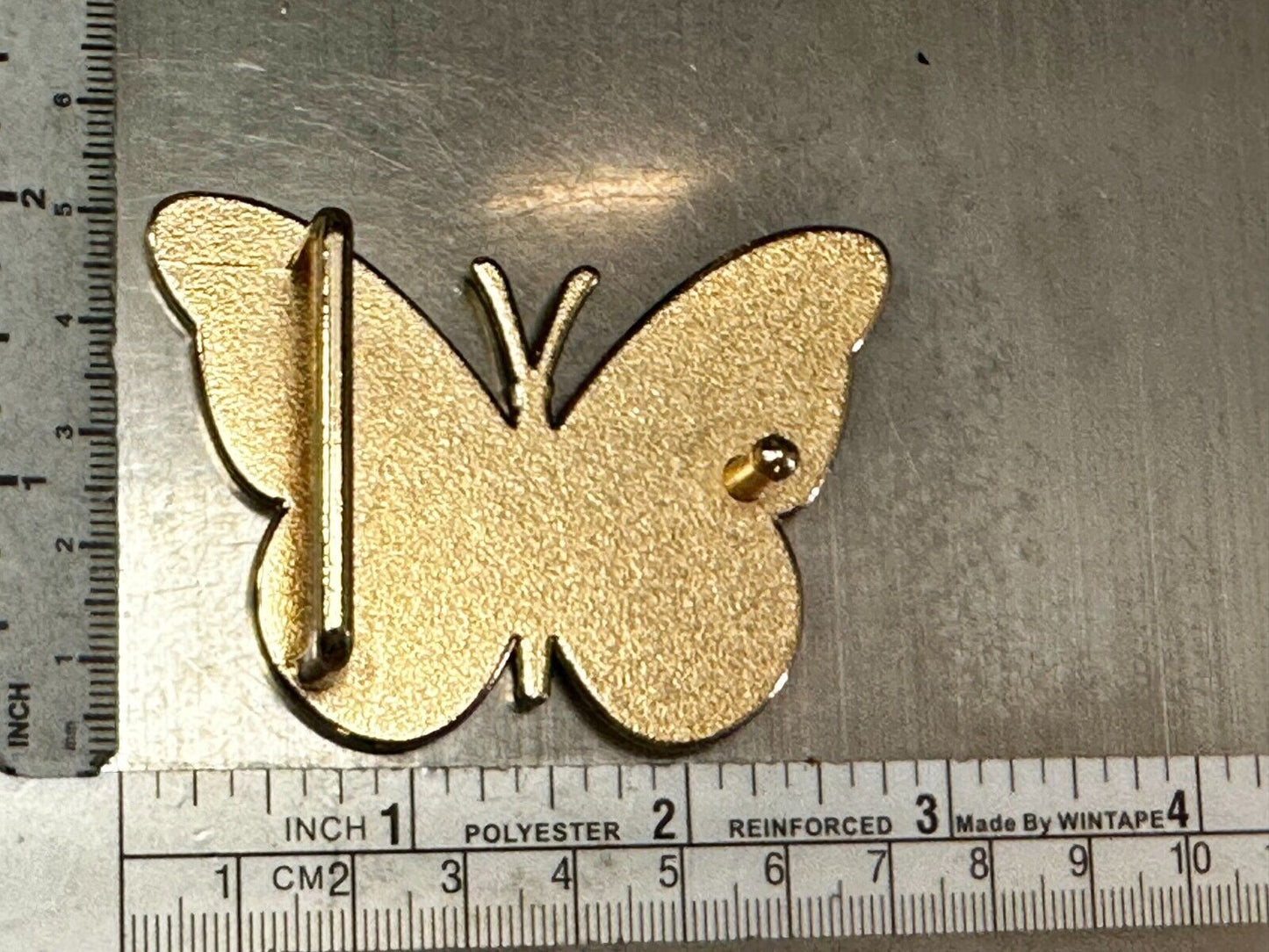Beautiful Butterfly Shaped Cutout Pink Enameled Womens Belt Buckle