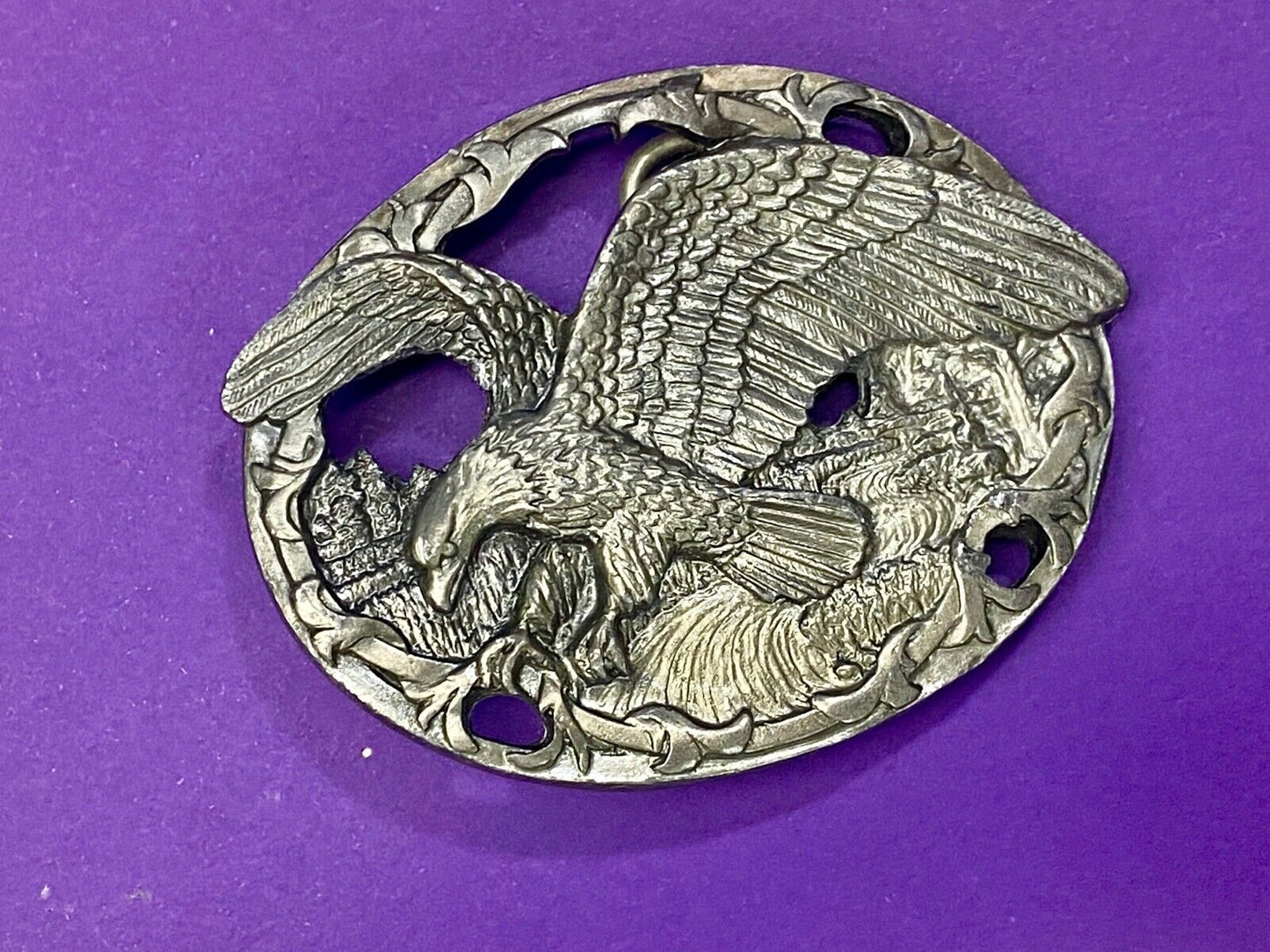 Vintage 1990 C+J See Through Hunting Flying Diving American Eagle Belt Buckle