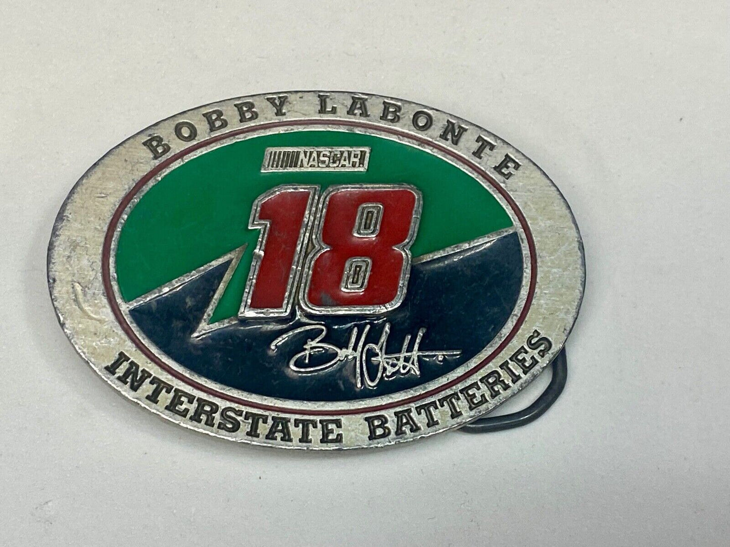 1990'S Bobby Labonte Nascar # 18 Pre Loved Belt Buckle By Redline Sports