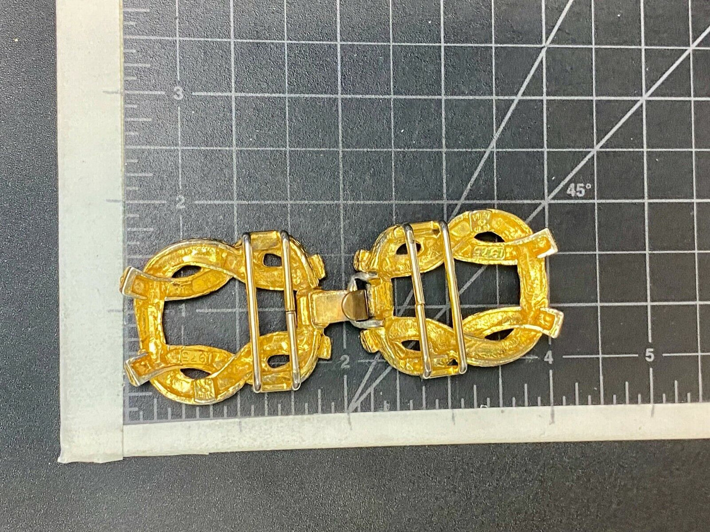 Vintage 70'S Knots - Two Piece Interlocking Belt Buckle Marked Mimi Di N