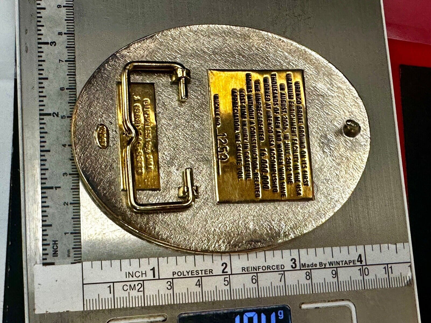 URENCO USA New Mexico No Loss Time Injuries 16 Million Hours Belt Buckle by JIM