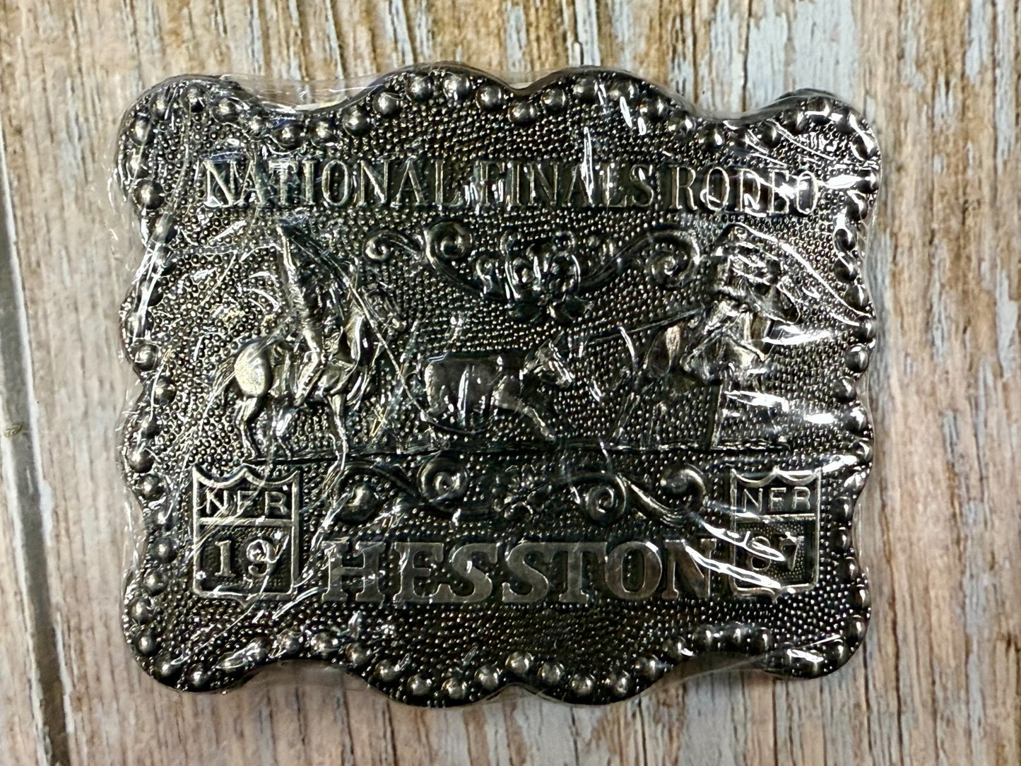 1987 Hesston NFR National Finals Rodeo Calf Roping NOS Belt Buckle