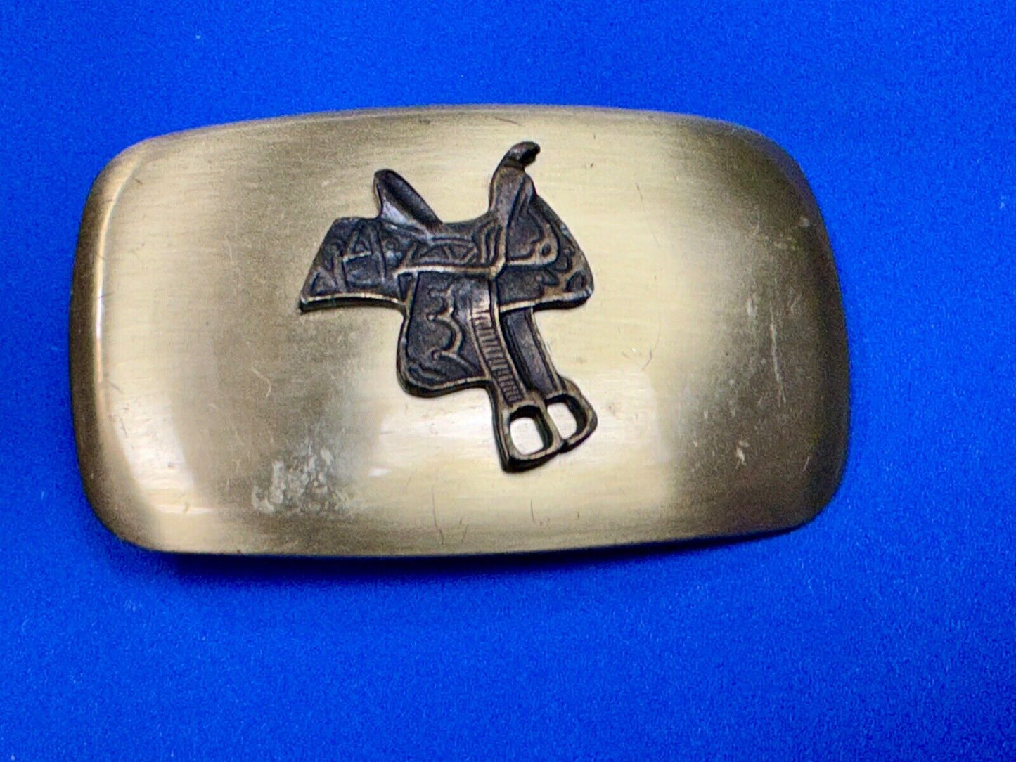 Vintage Chambers Horse saddle on western belt buckle