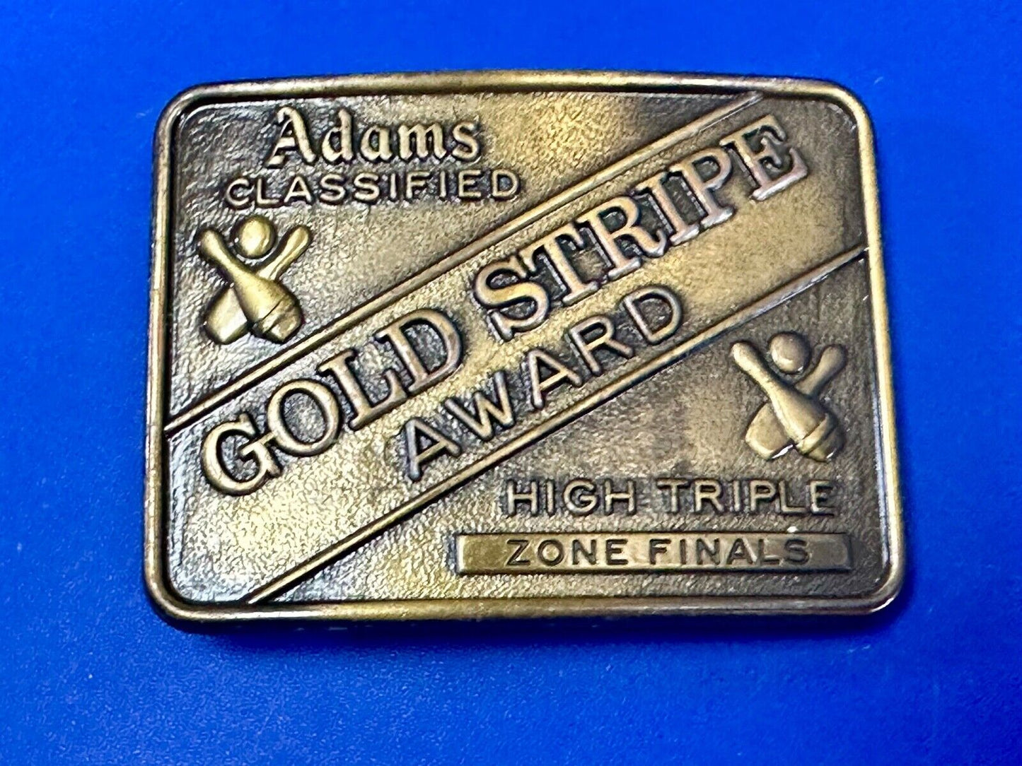 Adams Classified Bowling Gold Strike Award high Triple Zone Finals belt buckle