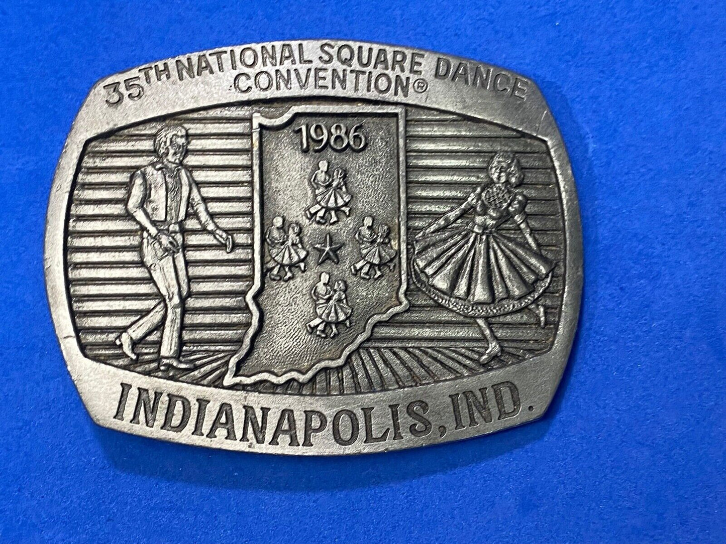 35Th National Square Dance Convention 1986 Indianapolis In Western Belt Buckle