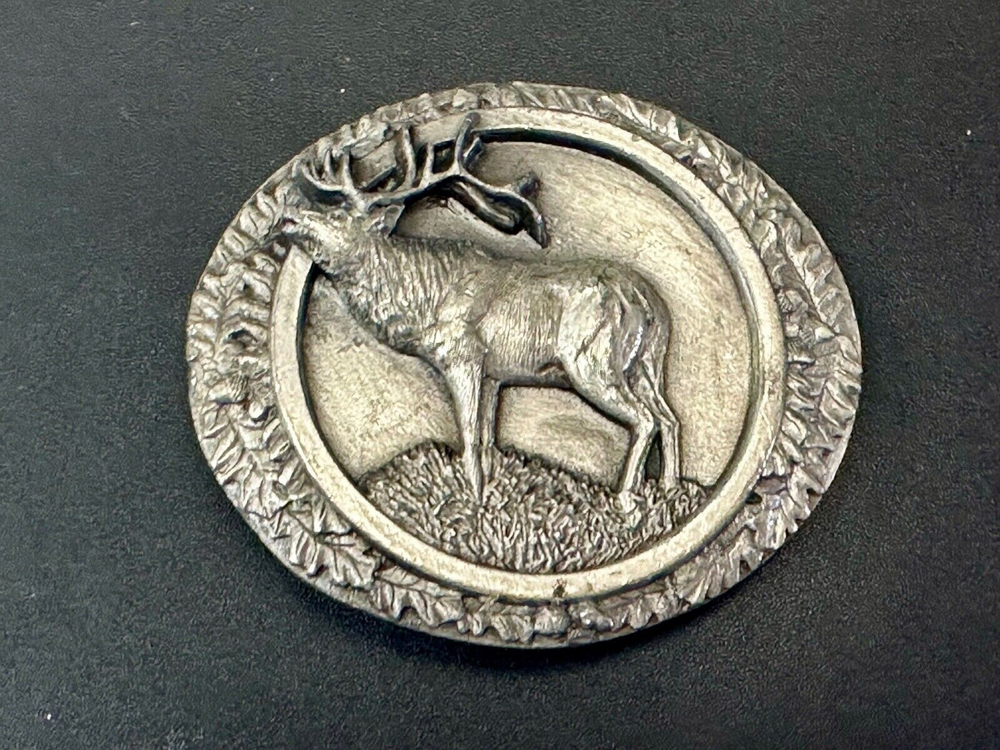 The North American Elk Commemorative Vtg. 1986 Bergamot Brass Works belt buckle