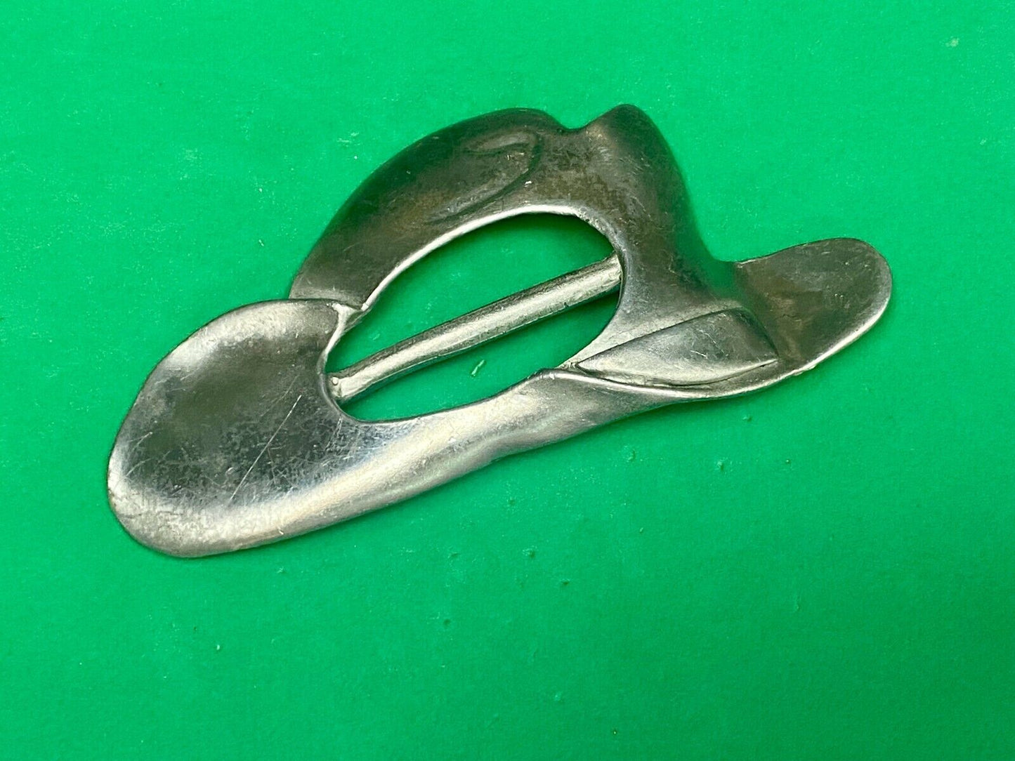 Vintage Cowboy Hat Silver Tone Western Belt Slide Buckle By Ultracraft