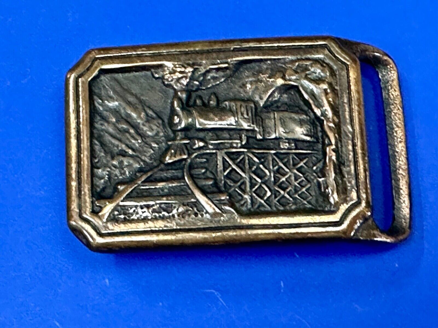 T.E.Express Tech Ether Guild Steam Locomotive Train Railroad vintage belt buckle