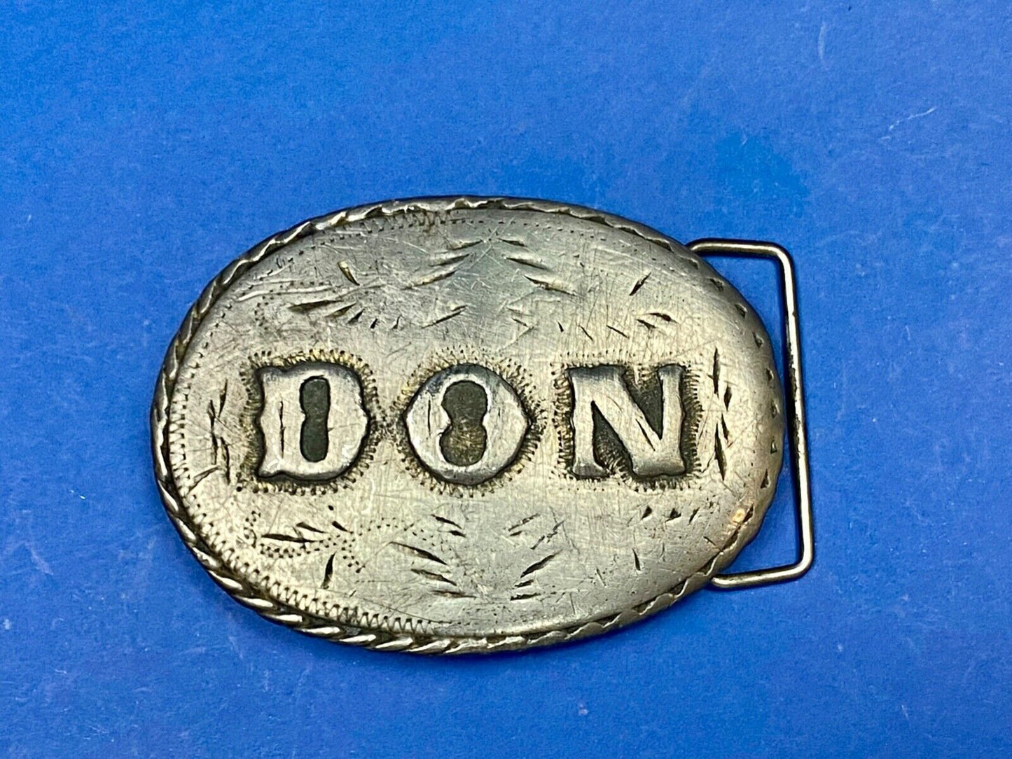 Vintage 1981 Name Don Western Oval Belt Buckle By Spec-Craft