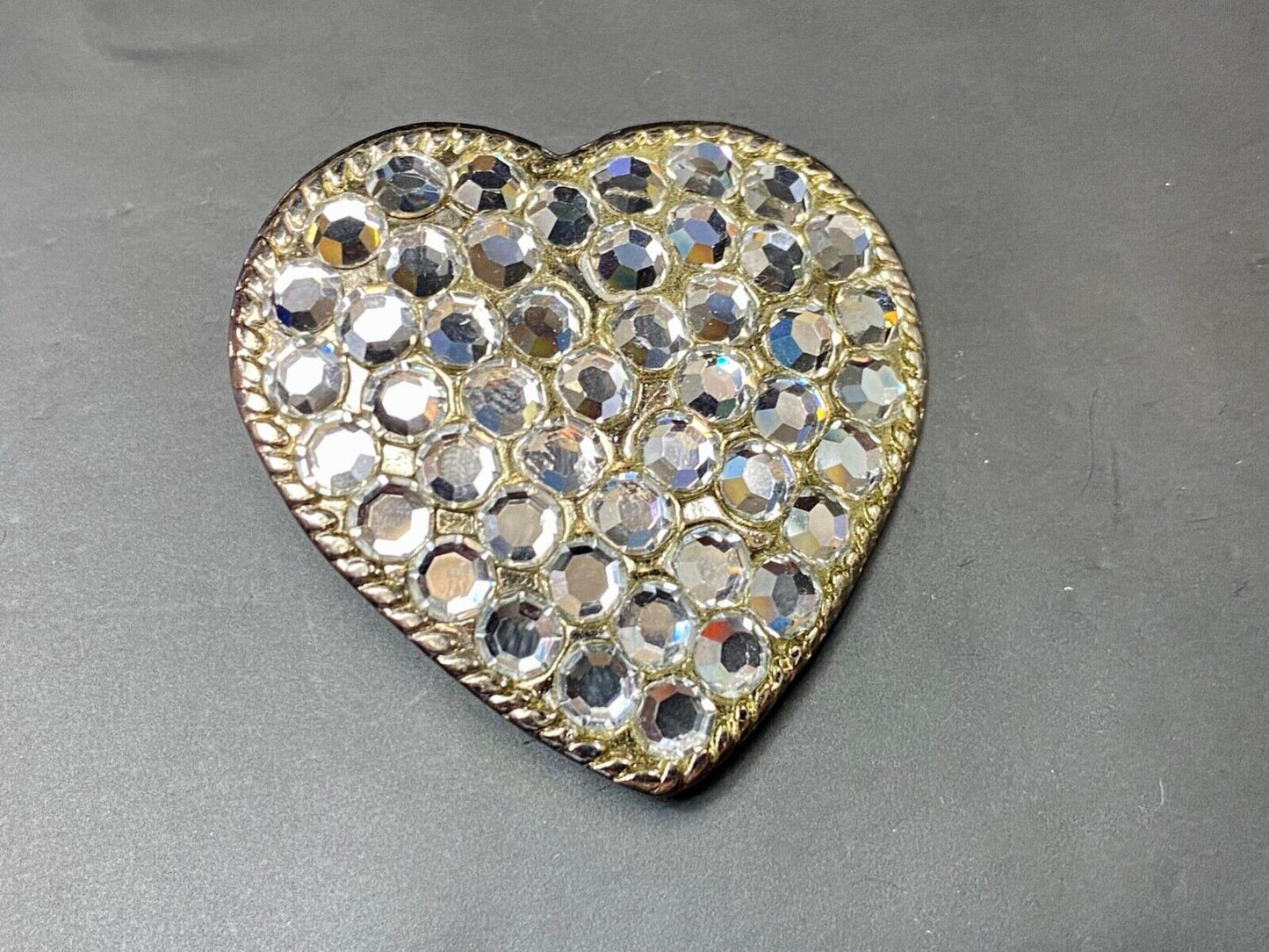 Beautiful Jeweled Rhinestone covered HEART belt buckle