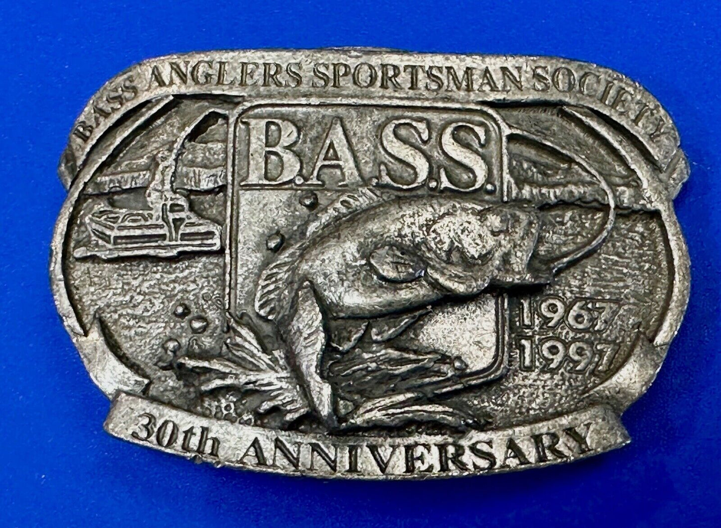 BASS 30th Anniversary Belt Buckle Bass Anglers Sportsman Society - 1997