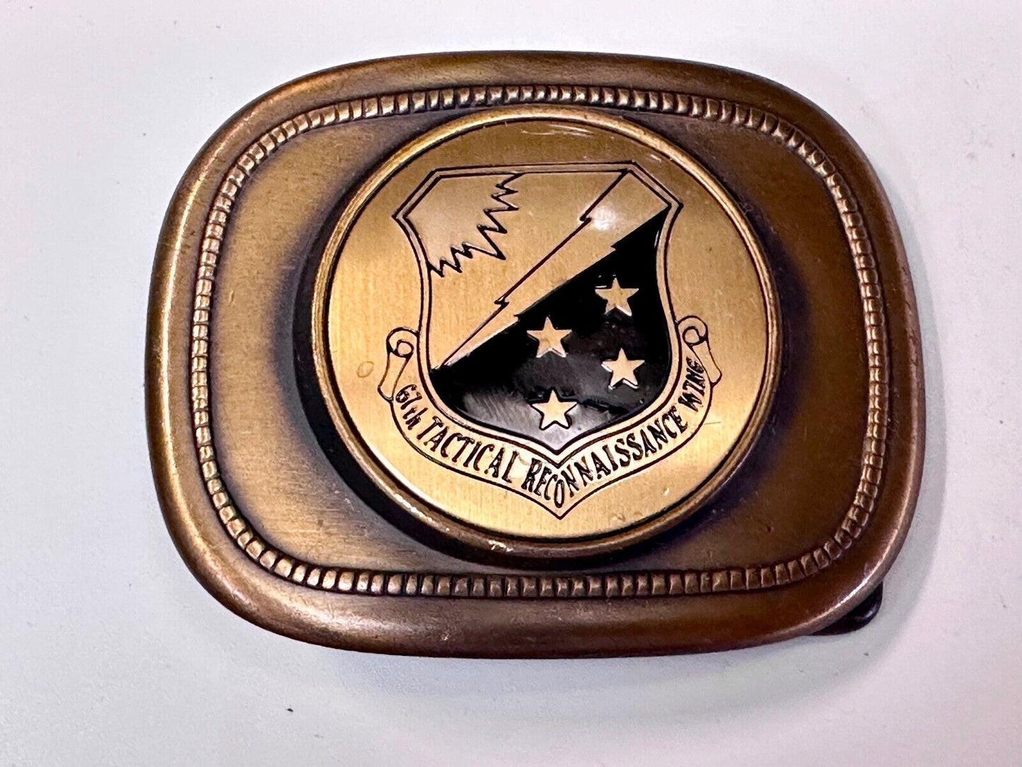 67th Tactical Reconnaissance Wing Dress Belt Buckle USAF Lux Ex Tenebris