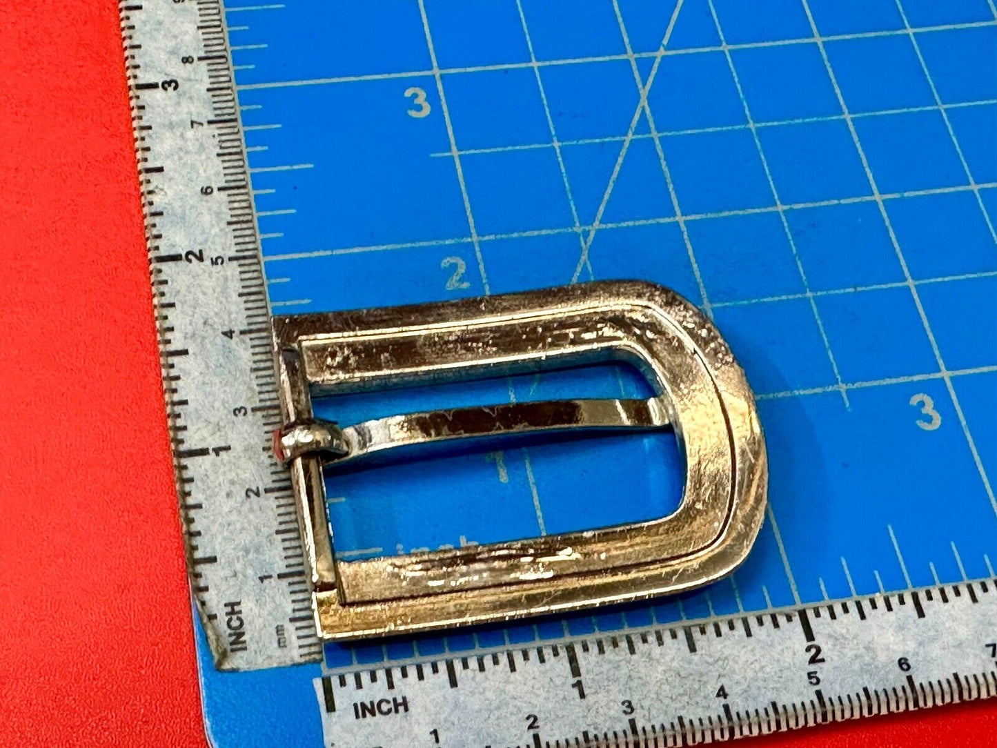 2" wide silver tone Rhinestone accented replacement belt buckle