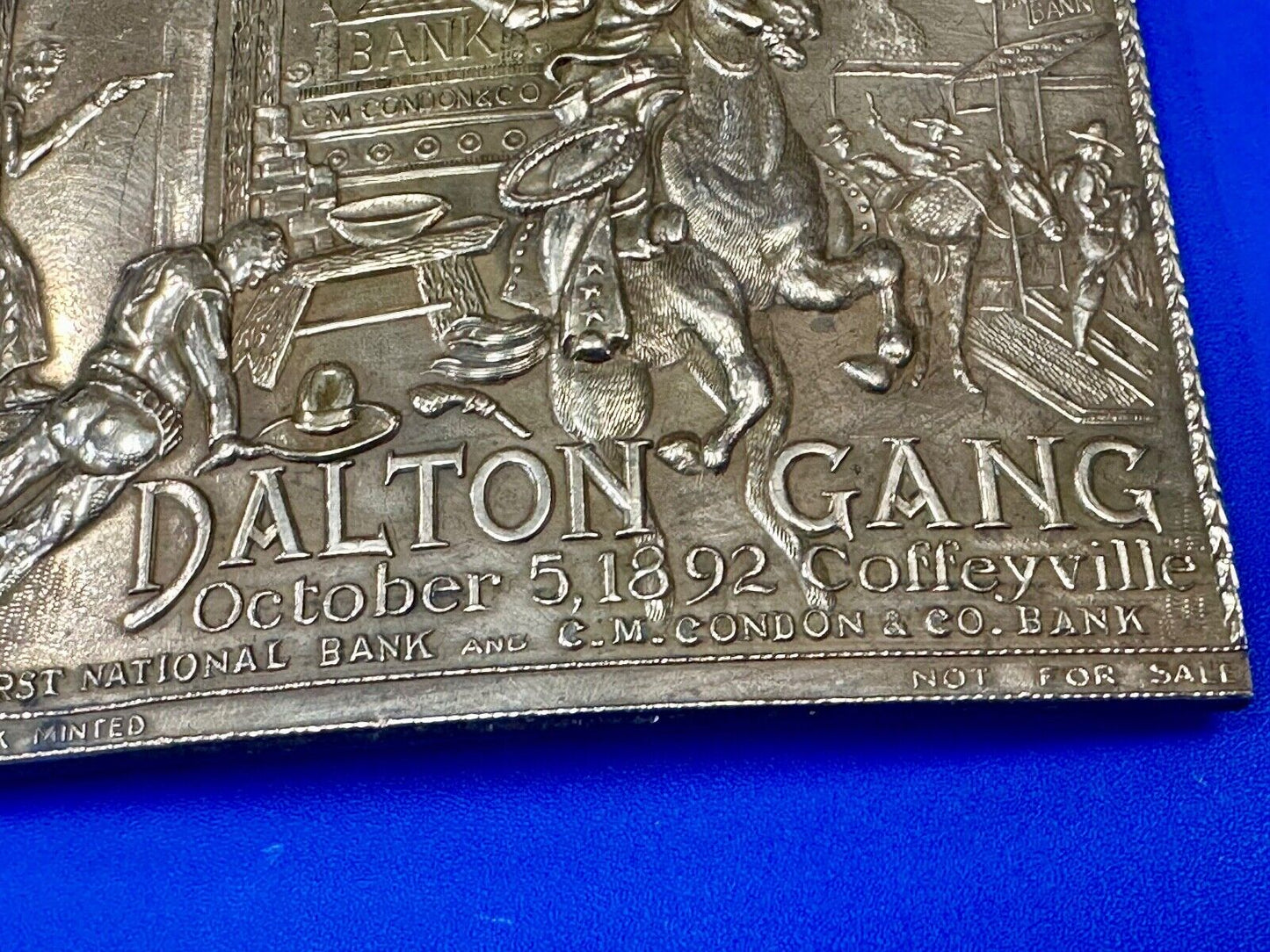 The Dalton Gang Collectors Brass Belt Buckle West Cowboy Style - see Hallmarks!