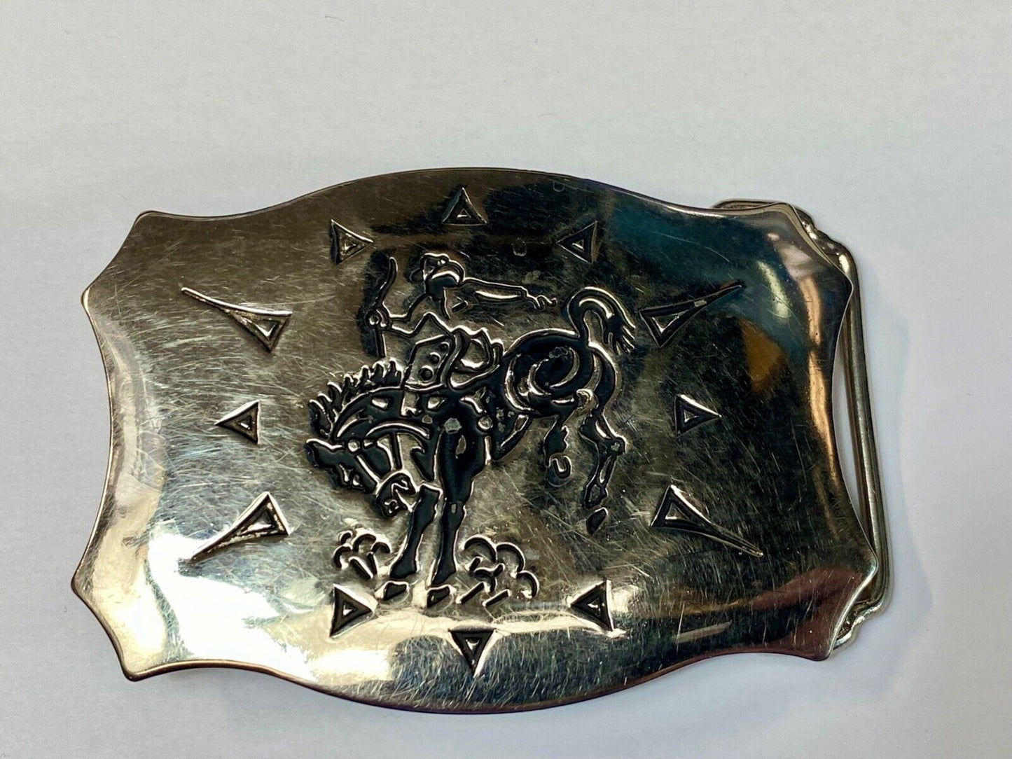 Awesome Chambers belt buckle Western Horseback Cowboy