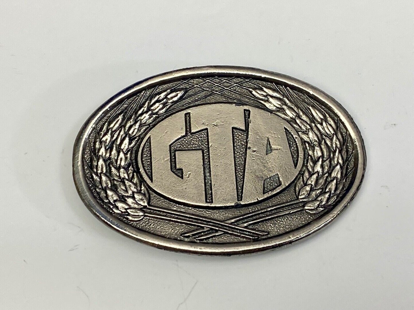 Vintage 1980 First edition GTA Farming Agriculture seeds wheat soy belt buckle