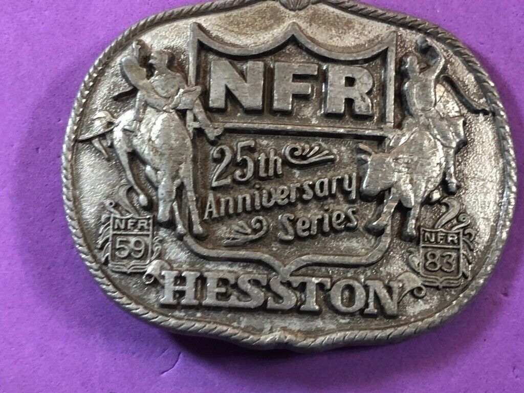 1983 Hesston National Finals Rodeo NFR 25th Anniversary Series Belt Buckle