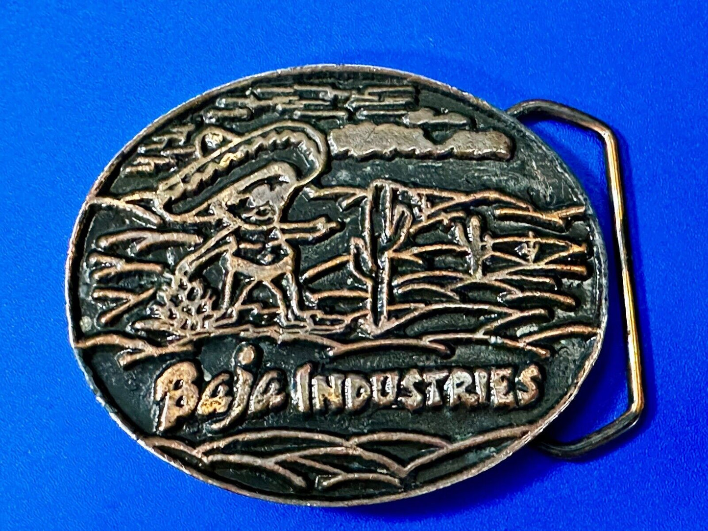 Baja Industries Company Logo? Round metal Belt Buckle