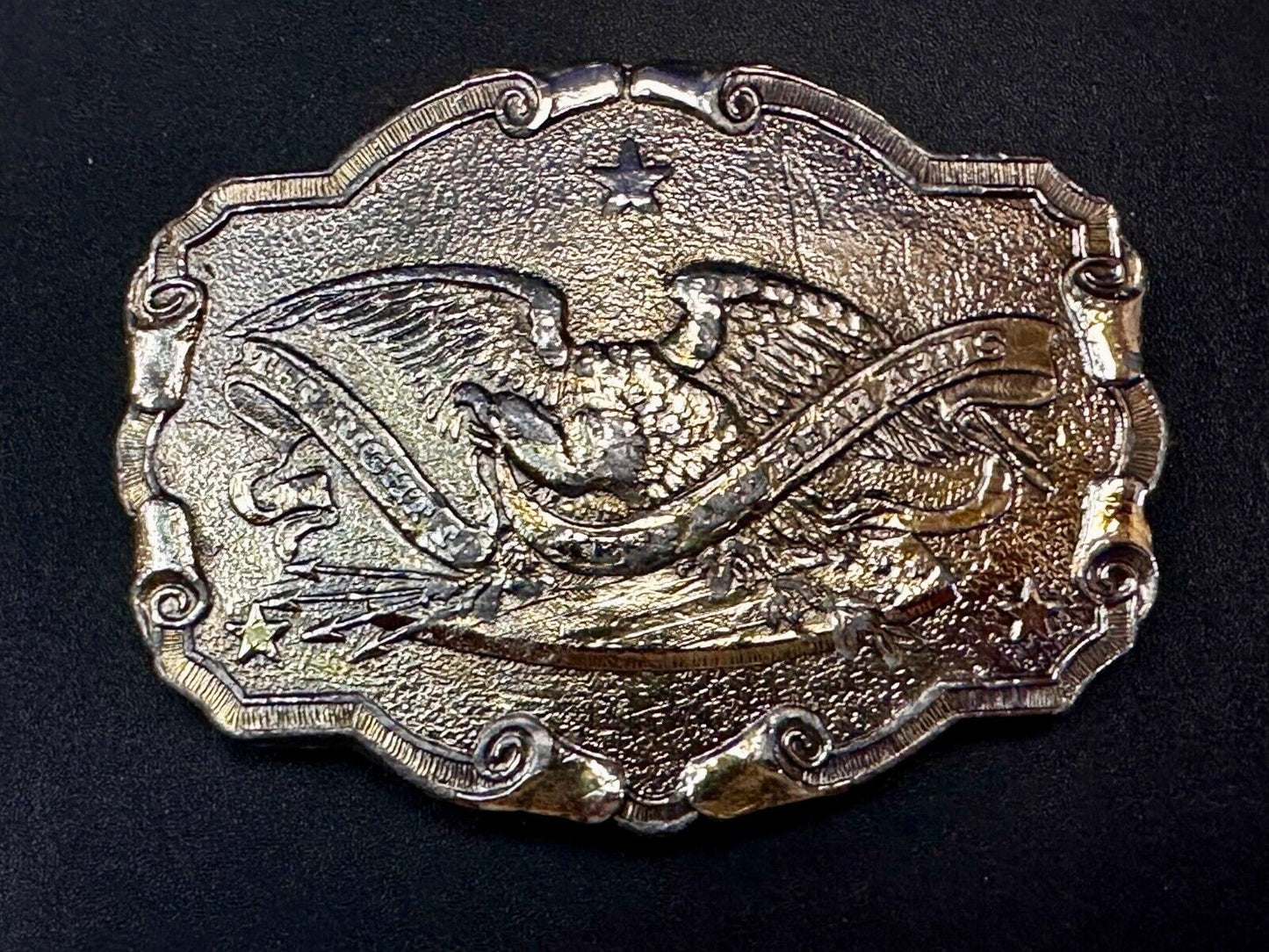 The Right To Keep and Bear Arms 2nd Amendment Vintage 1975 Belt Buckle - Wyoming