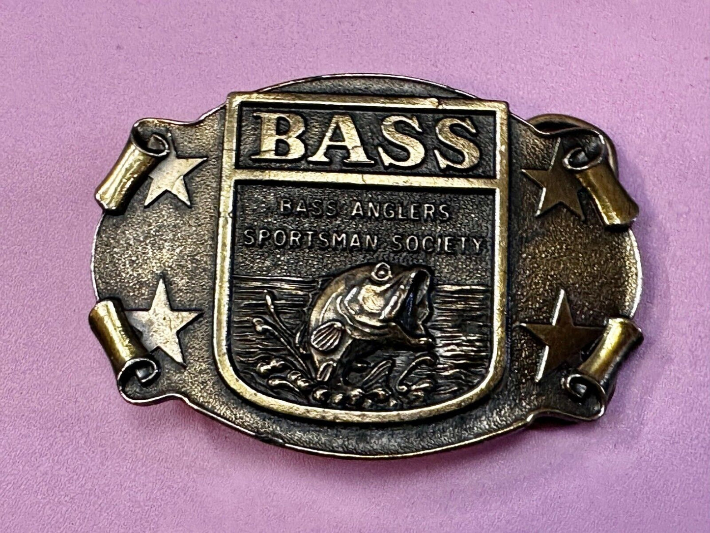 Bass Anglers Sportsman Society Fishing Club Belt Buckle
