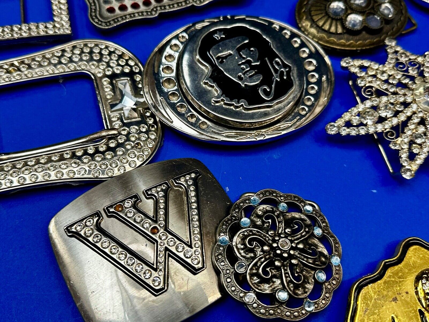 21 Bulk Lot Junk Drawer Grab Bag of REPAIR Belt Buckle - Missing Rhinestone's