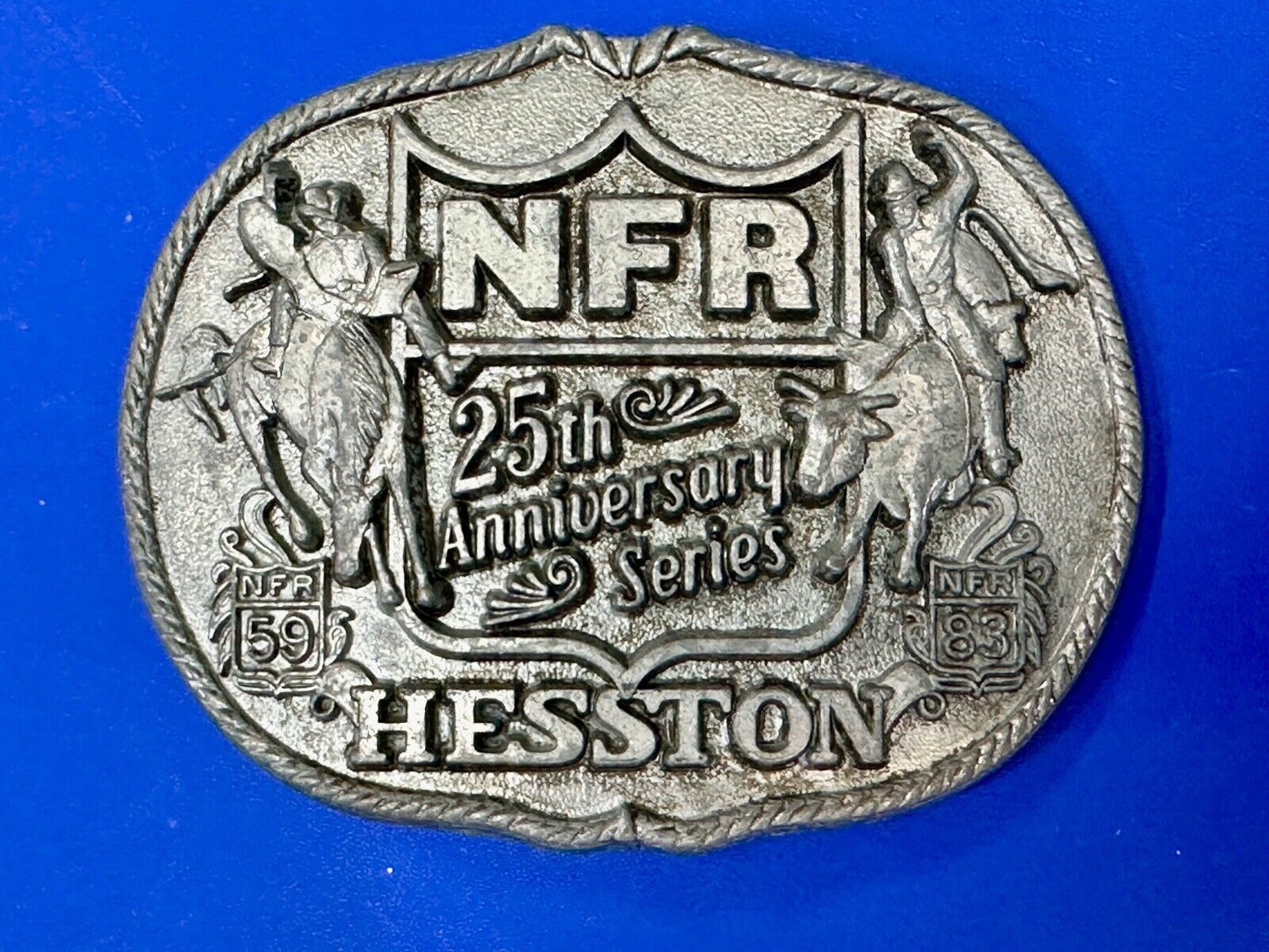 1983 Hesston National Finals Rodeo 25th Anniversary Adult Collectors Belt Buckle