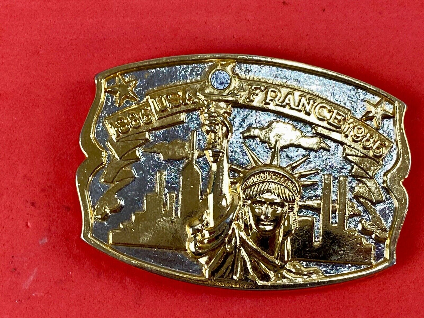 Usa France Lady Liberty Belt Buckle Limited Edition Usa Monument Statue