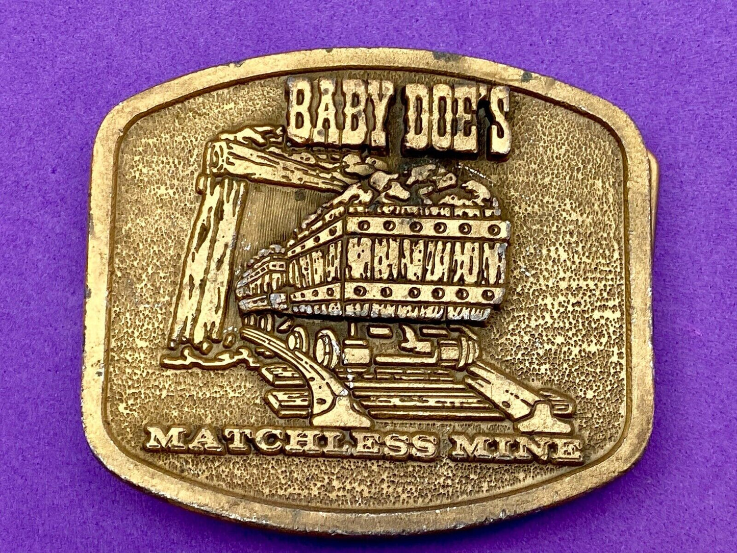 Vintage Baby Doe’s - Matchless Mine belt buckle - Coal Oil Miners