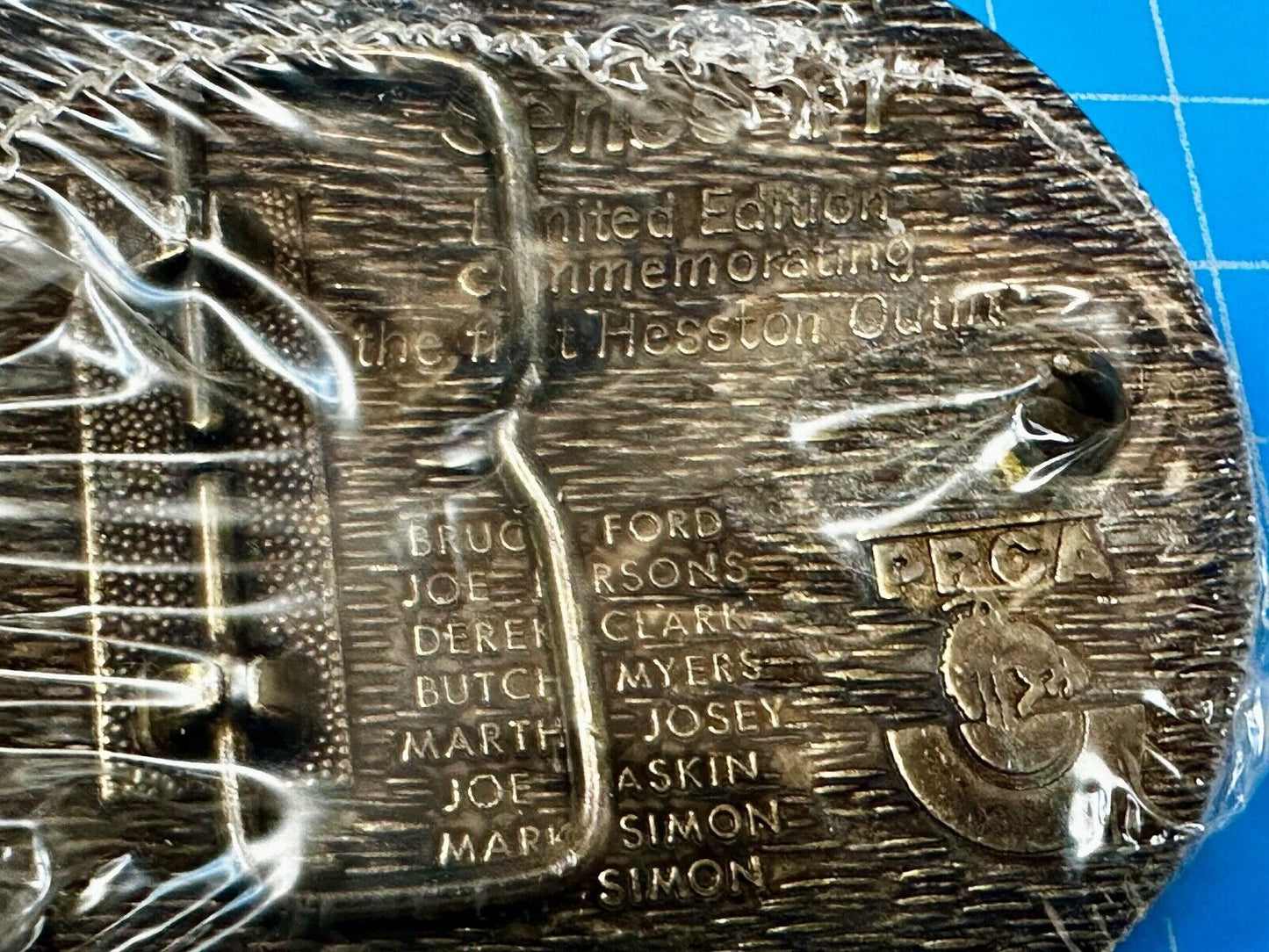 1985 Hesston Outlet Tournament RODEO NFR Vintage Commemorative NOS Belt Buckle